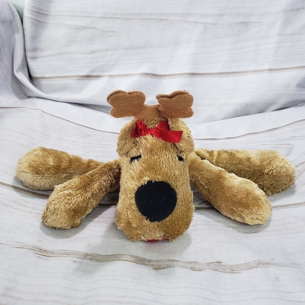 Hallmark Ramona Reindeer Silky Plush Stuffed Toy 6 Inch Red Bow Christmas